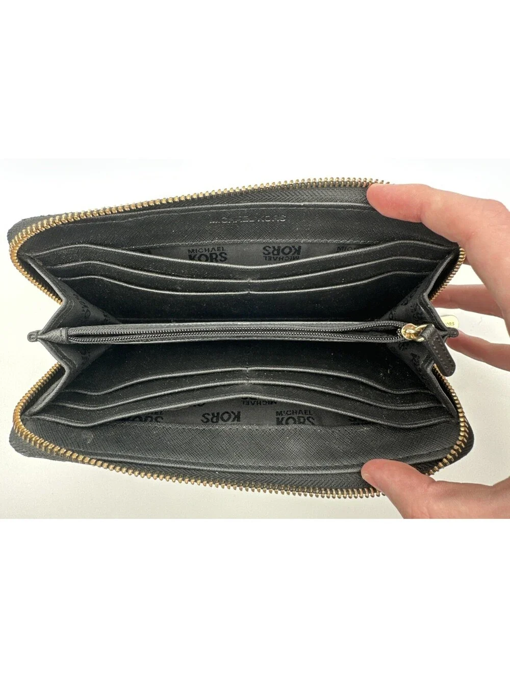 Michael Kors Jet Set Travel Black Snakeskin Embossed Continental Wallet